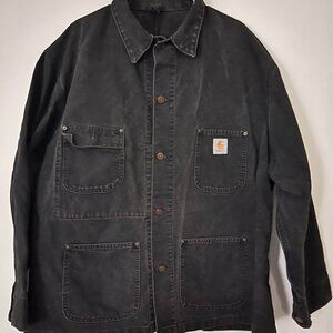 Vintage Carhartt Dove Grey Duck Denim Chore Coat Approx Size L-XXL, no tag